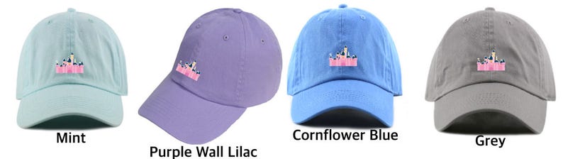 Disneyland Castle Disney Baseball Dad Hat Embroidered Sleeping Beauty's Castle Dad hat, Custom Monogramming Available Offered in 12 colors image 7