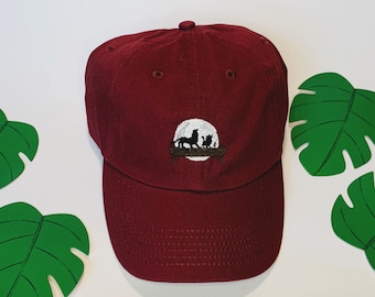 Glow in the Dark Lion King Timon and Pumba Silhouette Embroidered disney baseball dad hat- 13 hat colors, and monogramming available
