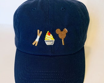 Pick your own disney snacks embroidered dad hat. Available in 13 colors. Free shipping!