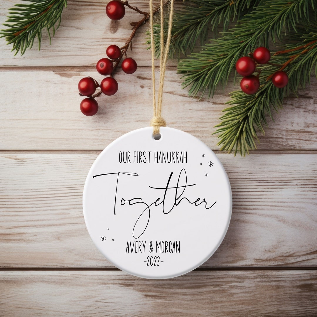Personalized Hanukkah Ornament Our First Hanukkah Together, Custom