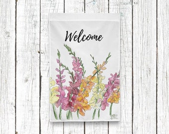 Snapdragon Watercolor Garden Flag - 12" x 18"