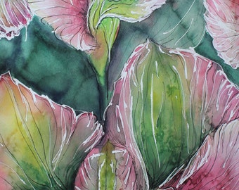 Spring Flowers Watercolor Art Print - 8x12, 11x17, and 20x28 inches