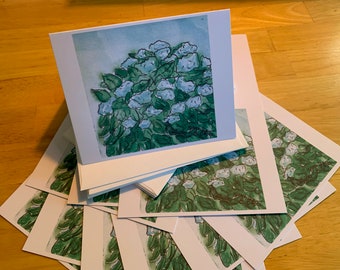 Watercolor Hydrangea Folded Card Set of 10