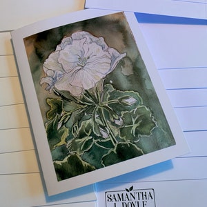 White Geranium Folded Card Set of 10