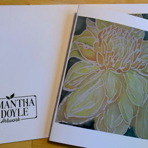 Yellow Dahlia Watercolor Folded Card Set of 10