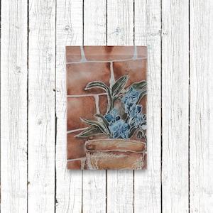 Bandeira de jardim de orquídea em vaso de terracota - 12" x 18"