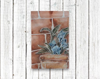 Orchid in Terracotta Pot Garden Flag - 12" x 18"