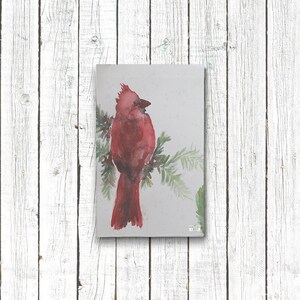 Bandeira de jardim em aquarela de cardeal de inverno - 12&quot; x 18&quot;