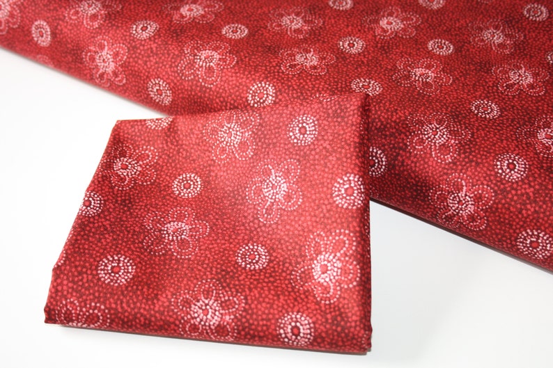 Patchwork fabric red image 1