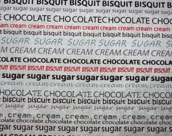 Tessuto patchwork con testo