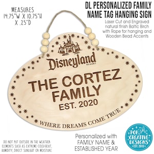 DL Personalized Family Name Tag Hanging Sign