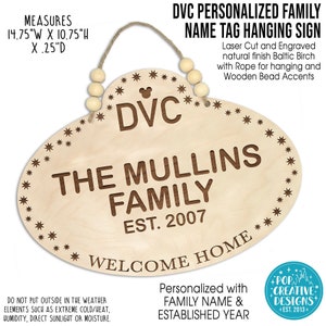 DVC Personalized Family Name Tag Hanging Sign