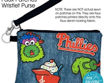 Philly Baseball Faux Patches Wristlet Purse