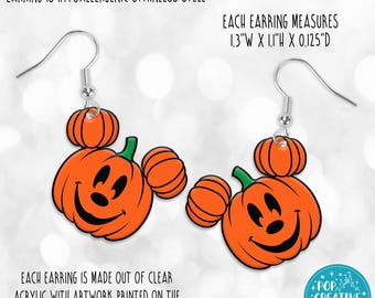 Pumpkin Mouse Dangle Earrings