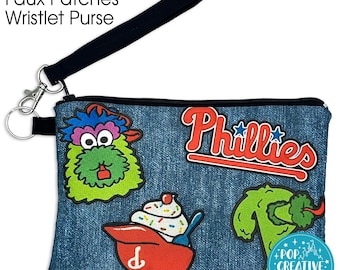 Philly Baseball Faux Patches Wristlet Purse