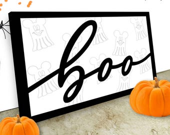 2D Boo 12 x 8 Wooden Sign