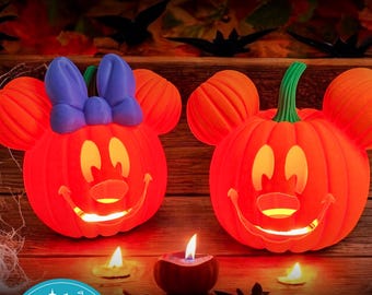 COMBO SET Light Up Mouse Pumpkin Male and Female | Halloween LED Decor