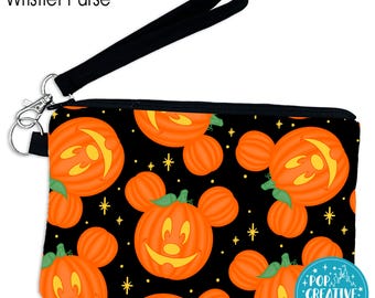 Spooky Mouse Pumpkins Wristlet Purse