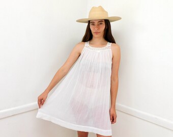 white cotton gauze nightgown