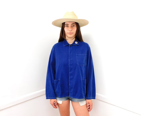 French Chore Coat // vintage 70s hippy jean jacket