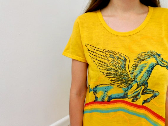 Pegasus Rainbow Tee // vintage boho t-shirt t shir