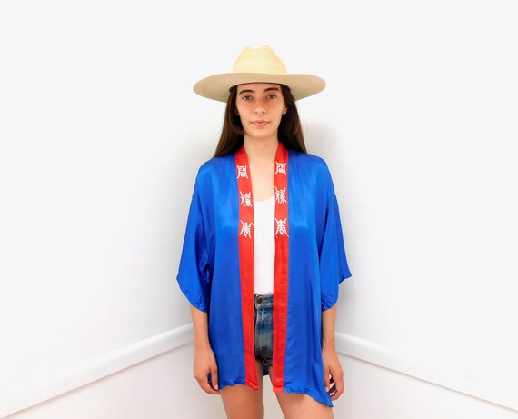 Silk Dragon Kimono // vintage 70s 1970s dress boho