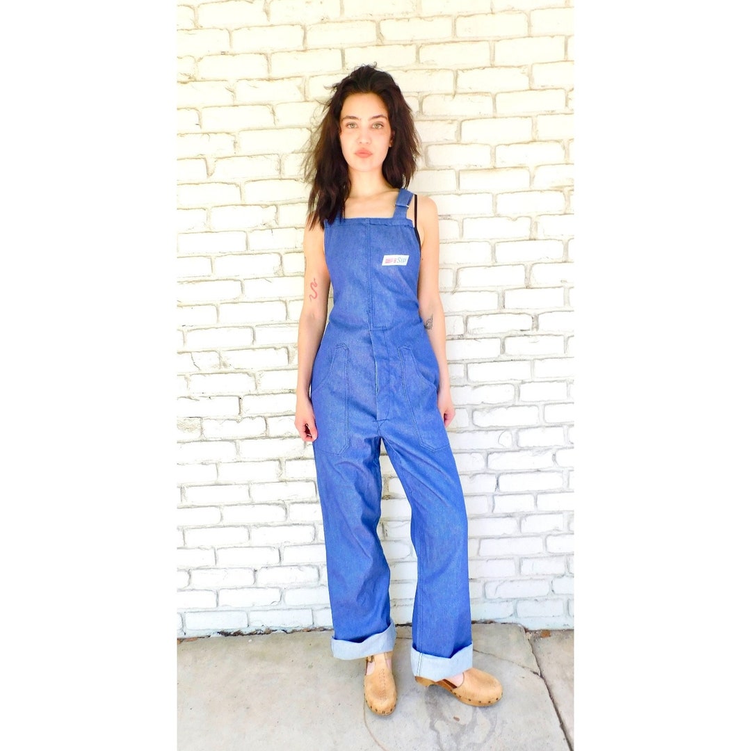 Chore Overalls // Vintage 70s Denim Boho Hippie Jeans Pants Work Wear