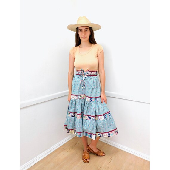 Gunne Sax Skirt // vintage 70s cotton floral boho