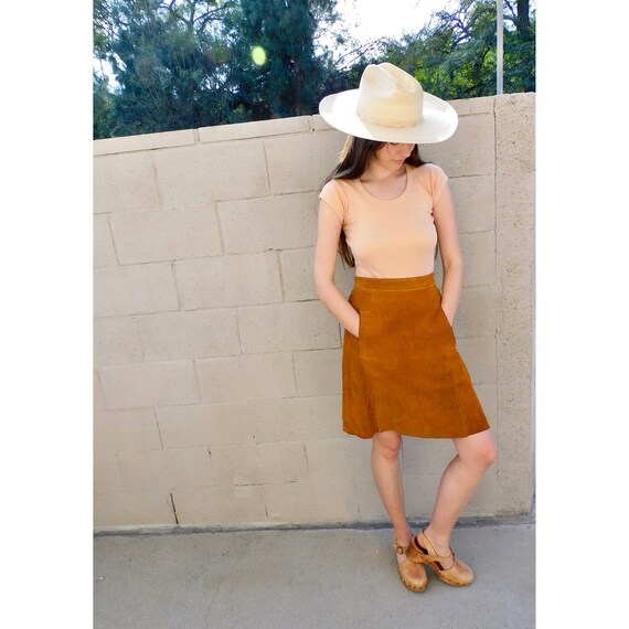 Woodstock Suede Skirt // vintage 60s 70s boho sun