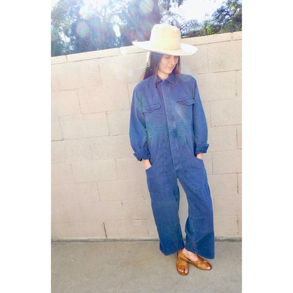 French Chore Coveralls // vintage 70s denim jumpsu