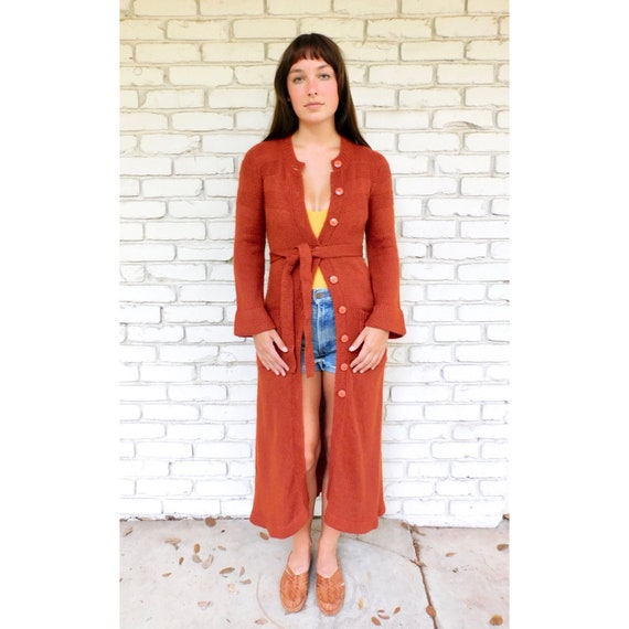 Burnt Orange Cardigan Sweater 