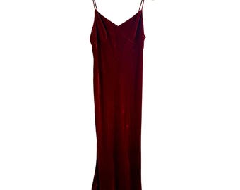 Vintage Ralph Lauren Collection Gown 90s Black Velvet Evening Dress Sequin Strap Criss Cross Open Back Formal Party Maxi Silk Blend Small 4