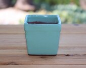Ceramic Plant Container Vintage green square 2 1 2 inch