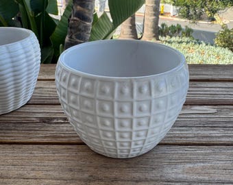 One white ceramic pots for plants 4 x 4