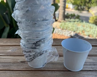 Set of 12 pots for plants white