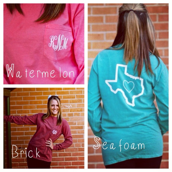 Monogrammed Frocket-Tee with State on back