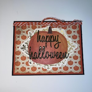 Happy Halloween Pumpkin themed greeting card