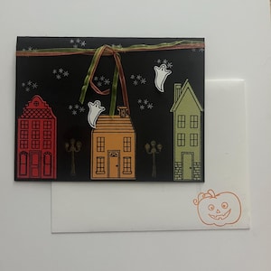 Haunted Houses Halloween Card
