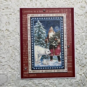 Vintage Santa Christmas Card Pack of 3