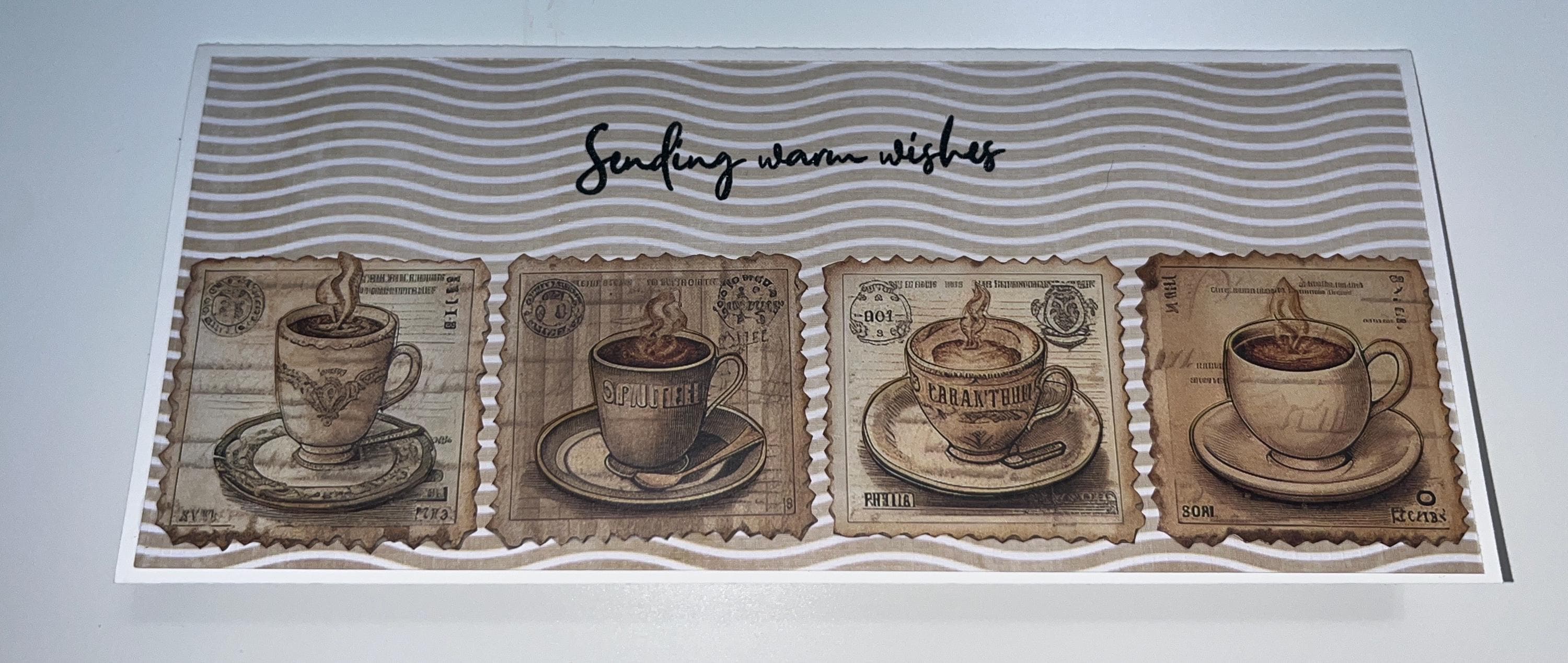 Coffee Message Card Sending Warm Wishes Coffee Themed Greeting Card - Etsy