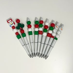 Christmas Themed Beaded Pens