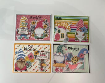 Spring Gnome Multi Occasion 4 Card Pack - Set 1