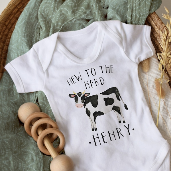 Neu bei der Herde Kuh Baby Outfit | Kühe Baby Geschenk