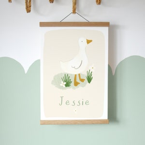 Personalised Puddle Duck Farm A4 A3 | Kid's interior print | Girl's room print Animal
