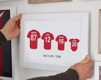 Personalised Father's Day Football Team Print: Family Keepsake