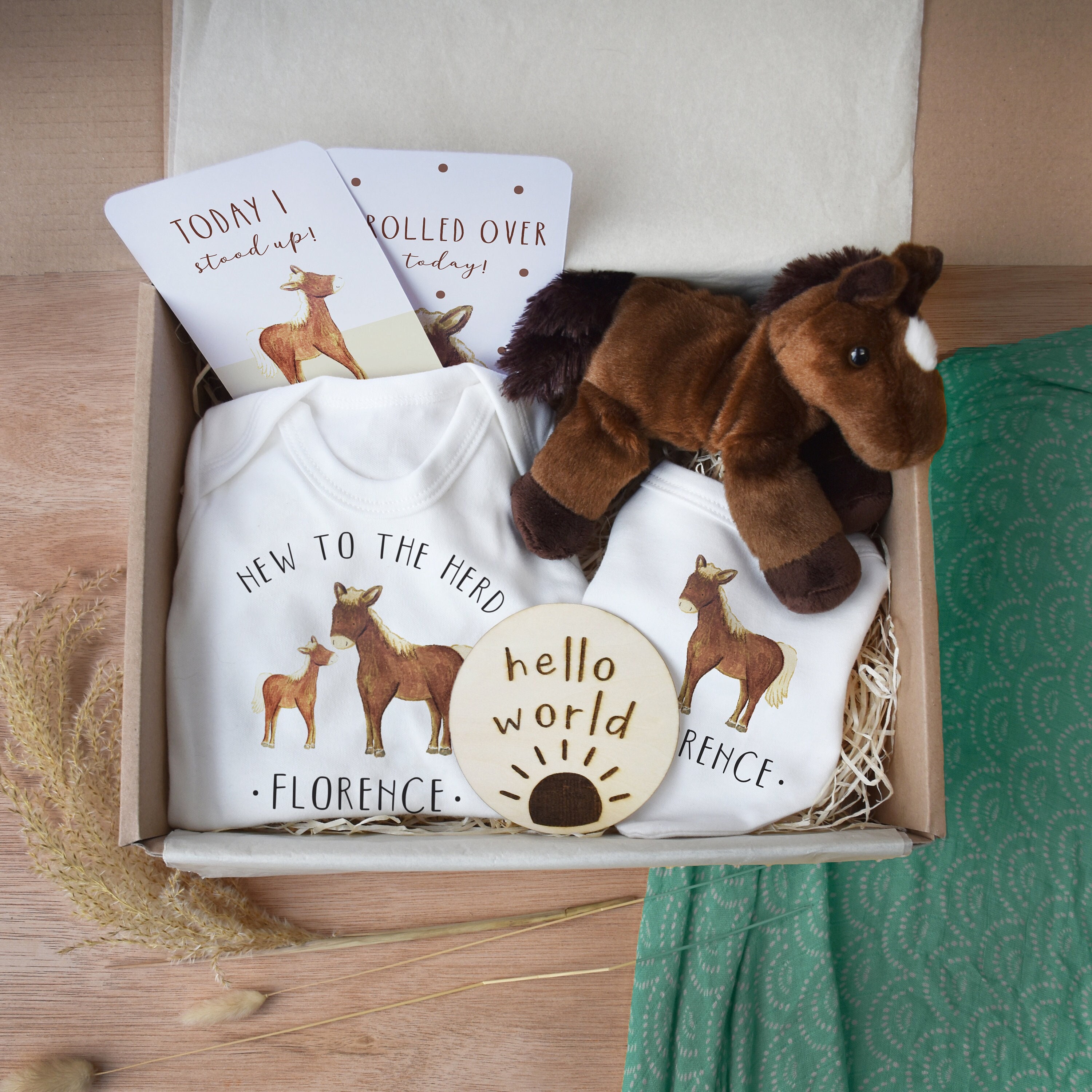 Handcrafted Empty Wood Crate Gift Basket With Horse Western Decor – Use For #2