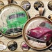 Old Cars Circles 1 inch - Oldtimers - Glass Pendant - Magnet - Button - Circle Images - bottle cap - cars, Cars Stickers, Father's Day