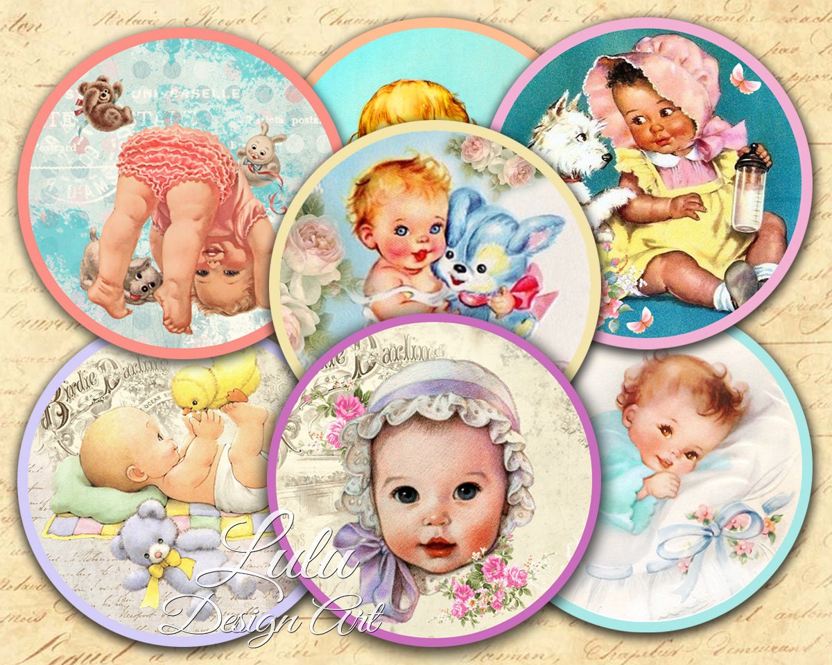 Loving Baby Digital Collage Sheet 25 inch circles Baby | Etsy