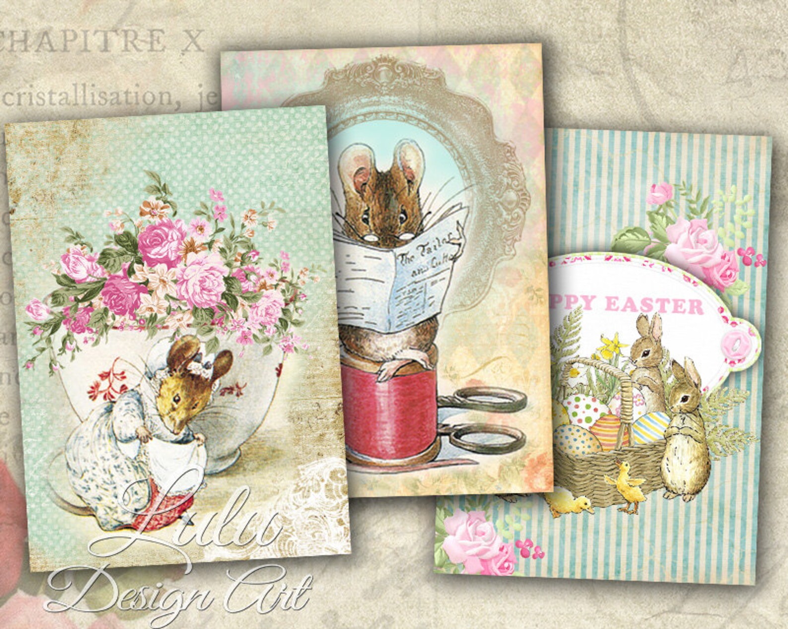 Beatrix Potter Cards Digital Collage Sheet Digital Cards | Etsy