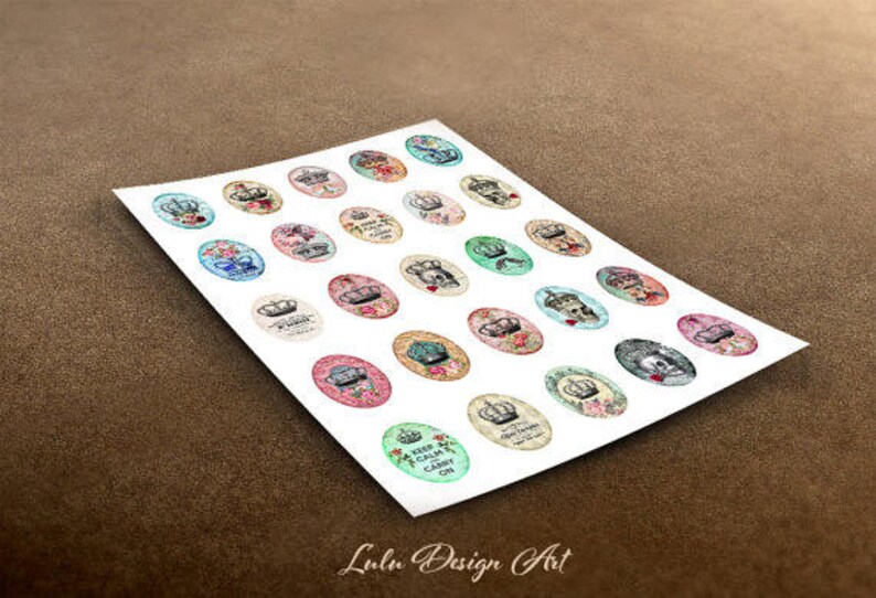 keychains printable download Images for bezel trays glass and resin pendants cabochon settings Crowns Printable Images 30 x 40 mm